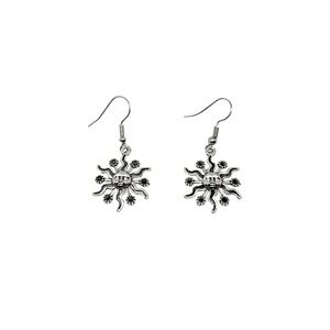 Silver Sunburst Earrings